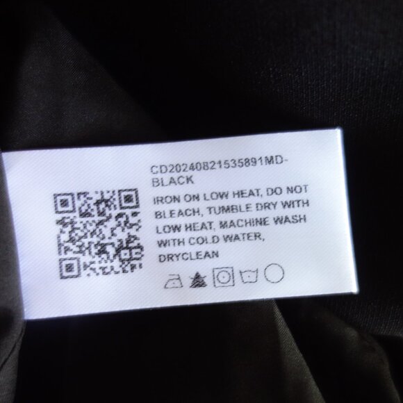 NWT CIDER V-Neck Gold Tone Button Ruffle Hem Black Mini Dress – L - Picture 12 of 12